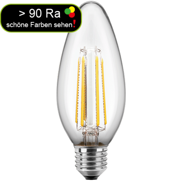 LED Filament Glühfaden Kerze 4,5 Watt 470 Lumen (ersetzt 40 Watt